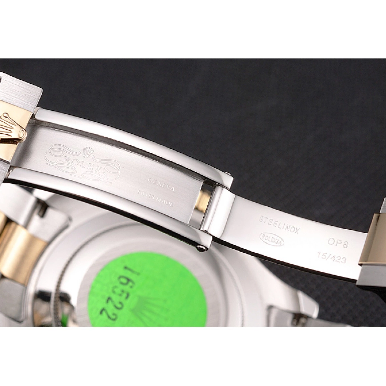 Aaa replica watch Two Gold Steel Case Bracelet Yacht-Master Stainless Dial Tone White Bezel Rolex 0823